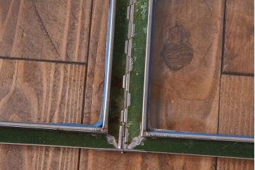 レトロ家具　昭和レトロ　錆のある風合いが魅力的なブリキガラスケース(ショーケース、飾り棚)(3)