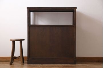 中古　北海道民芸家具　HM105　茶タンス(茶棚・飾り棚)(定価約23万円)