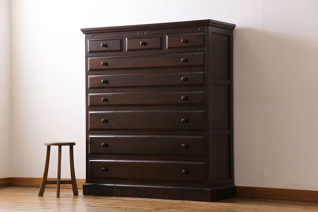 中古　神居民芸　上品さが漂う整理タンス(チェスト、衣装箪笥、引き出し)