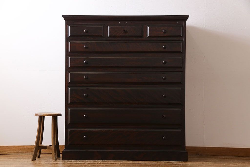 中古　神居民芸　上品さが漂う整理タンス(チェスト、衣装箪笥、引き出し)