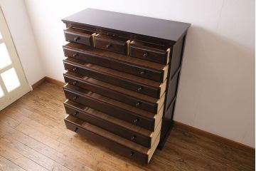 中古　神居民芸　上品さが漂う整理タンス(チェスト、衣装箪笥、引き出し)