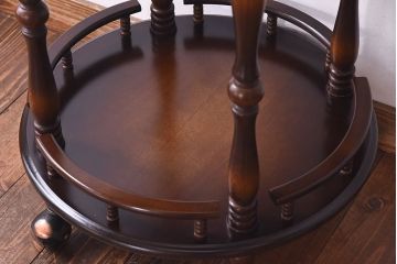 中古　飛騨産業　キツツキ　シックなキャスター付きキッチンワゴン(サイドテーブル)