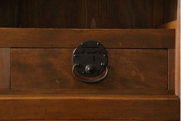 アンティーク家具　和製アンティーク　ヒノキ材　和モダンスタイルにおすすめな美濃帳場箪笥(収納棚、キャビネット)