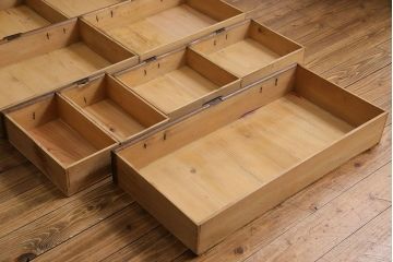 アンティーク家具　和製アンティーク　ヒノキ材　和モダンスタイルにおすすめな美濃帳場箪笥(収納棚、キャビネット)