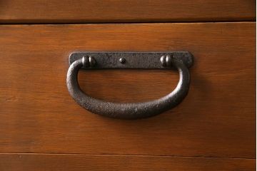 アンティーク家具　和製アンティーク　ヒノキ材　和モダンスタイルにおすすめな美濃帳場箪笥(収納棚、キャビネット)