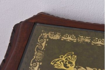 アンティーク雑貨　イギリス家具　高級感あるレザートップのネストテーブル(入れ子式テーブル、サイドテーブル、コーヒーテーブル、花台)(2)