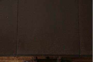 アンティーク家具　イギリスアンティーク　上品なデザインの脚が魅力的なキャスター付きバタフライテーブル(エクステンションテーブル、リーフテーブル)