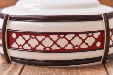 花菱模様の装飾から和の雰囲気漂うシェード(電笠、天井照明)