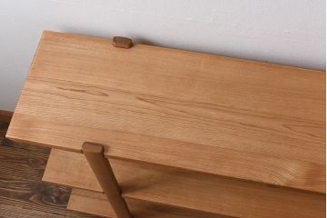 中古　カリモク　HN(ホワイトアッシュ)　無垢材　木の優しい色合いが魅力のオープンラック(飾り棚、ウッドシェルフ)