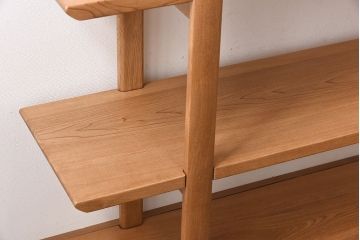 中古　カリモク　HN(ホワイトアッシュ)　無垢材　木の優しい色合いが魅力のオープンラック(飾り棚、ウッドシェルフ)