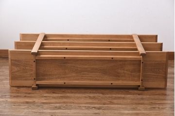 中古　カリモク　HN(ホワイトアッシュ)　無垢材　木の優しい色合いが魅力のオープンラック(飾り棚、ウッドシェルフ)