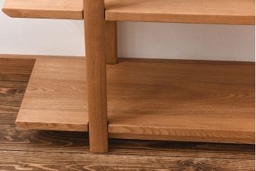 中古　カリモク　HN(ホワイトアッシュ)　無垢材　木の優しい色合いが魅力のオープンラック(飾り棚、ウッドシェルフ)