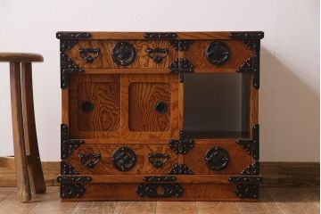 中古　民芸家具　木目が美しい小箪笥(引き出し)