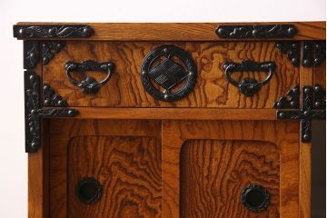 中古　民芸家具　木目が美しい小箪笥(引き出し)