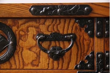 中古　民芸家具　木目が美しい小箪笥(引き出し)