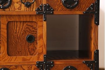 中古　民芸家具　木目が美しい小箪笥(引き出し)