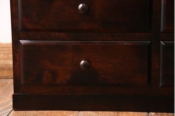 アンティーク雑貨　中古　神居民芸　樺材の味わいが楽しめる針箱(裁縫箱、小引き出し)