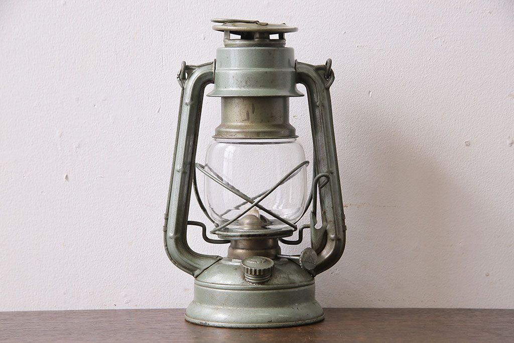 アンティーク雑貨　昭和レトロ　日本製　インダストリアルなオイルランプ(照明、ディスプレイ)