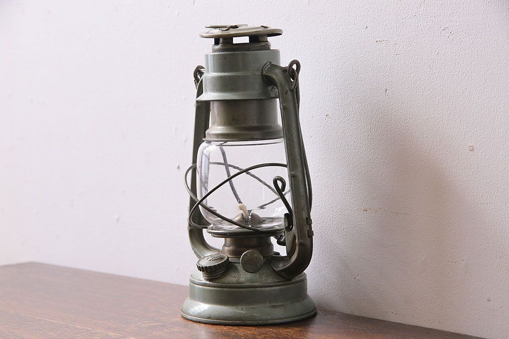 アンティーク雑貨　昭和レトロ　日本製　インダストリアルなオイルランプ(照明、ディスプレイ)