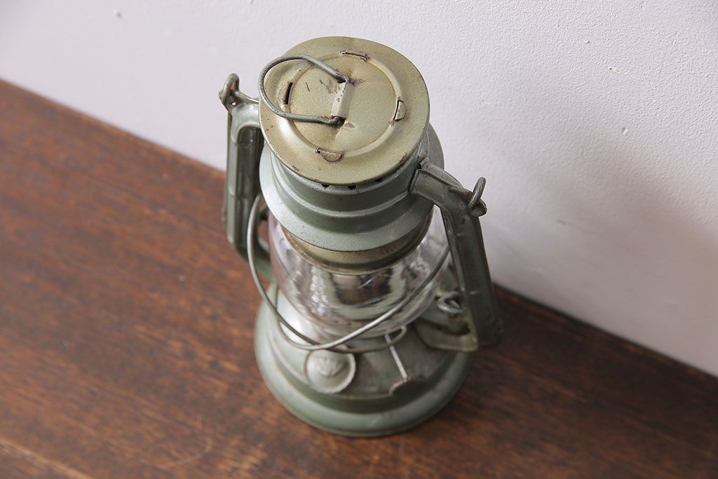 アンティーク雑貨　昭和レトロ　日本製　インダストリアルなオイルランプ(照明、ディスプレイ)
