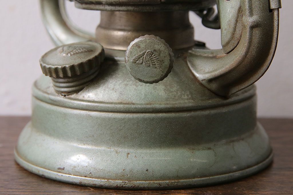 アンティーク雑貨　昭和レトロ　日本製　インダストリアルなオイルランプ(照明、ディスプレイ)