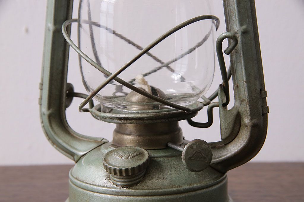 アンティーク雑貨　昭和レトロ　日本製　インダストリアルなオイルランプ(照明、ディスプレイ)