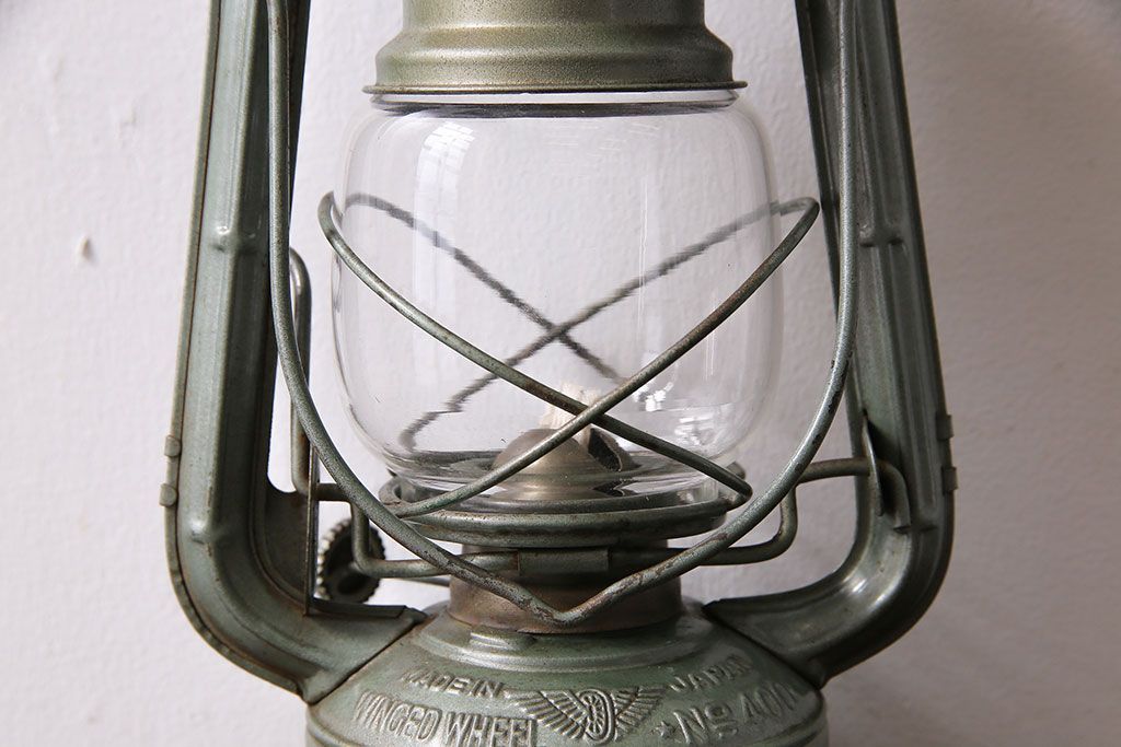アンティーク雑貨　昭和レトロ　日本製　インダストリアルなオイルランプ(照明、ディスプレイ)