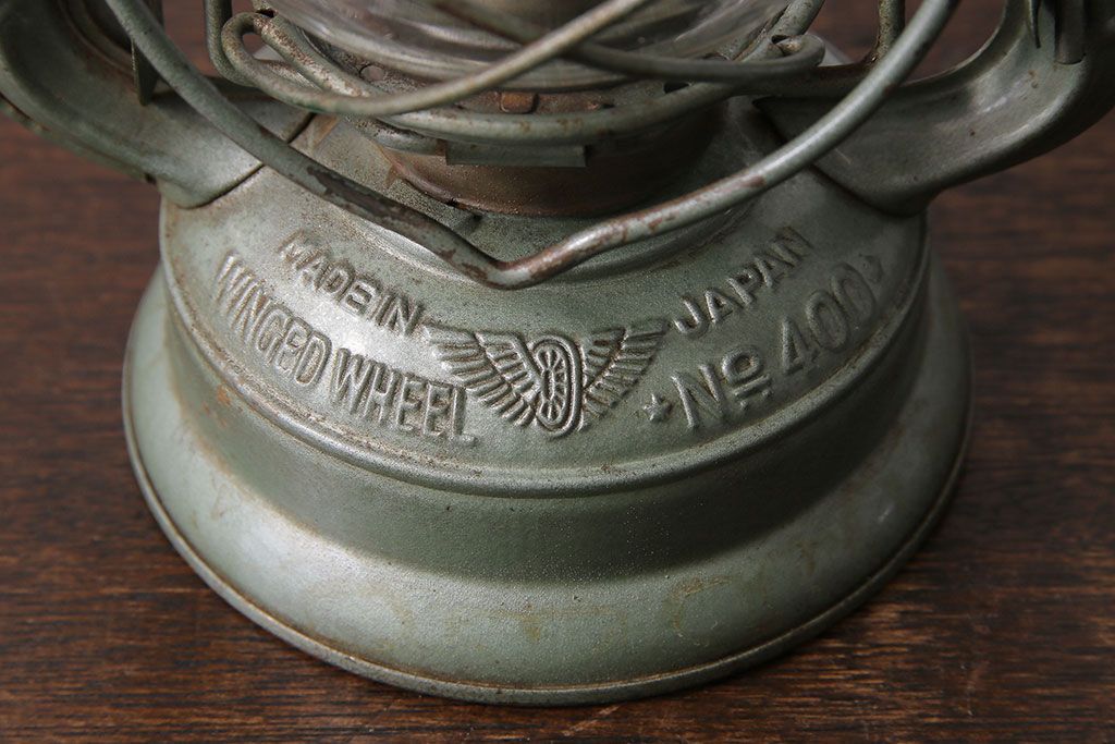 アンティーク雑貨　昭和レトロ　日本製　インダストリアルなオイルランプ(照明、ディスプレイ)