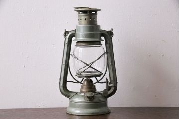 アンティーク雑貨　昭和レトロ　日本製　インダストリアルなオイルランプ(照明、ディスプレイ)