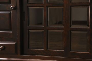 中古　北海道民芸家具　HM135　扉の面取りデザインが美しいサイドボード(定価約38万円)(1)