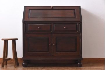 中古　松本民芸家具　ボールフット　#60型ライティングビューロー(簿記机、在宅ワーク、在宅用デスク)