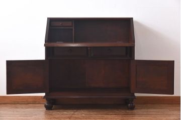 中古　松本民芸家具　ボールフット　#60型ライティングビューロー(簿記机、在宅ワーク、在宅用デスク)