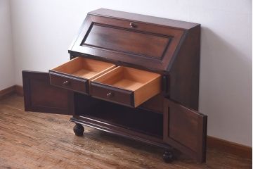 中古　松本民芸家具　ボールフット　#60型ライティングビューロー(簿記机、在宅ワーク、在宅用デスク)
