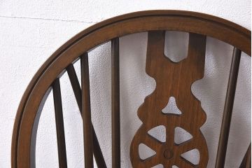 ヴィンテージ家具　【T様ご決済分】イギリスビンテージ　シックな雰囲気のホイールバックチェア(ウィンザーチェア、ダイニングチェア、ウインザーチェア)(2)