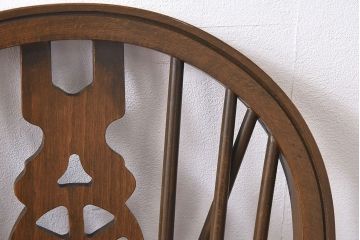 ヴィンテージ家具　【T様ご決済分】イギリスビンテージ　シックな雰囲気のホイールバックチェア(ウィンザーチェア、ダイニングチェア、ウインザーチェア)(2)