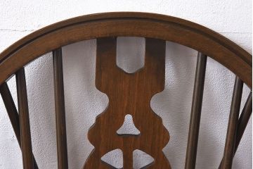ヴィンテージ家具　【T様ご決済分】イギリスビンテージ　シックな雰囲気のホイールバックチェア(ウィンザーチェア、ダイニングチェア、ウインザーチェア)(2)
