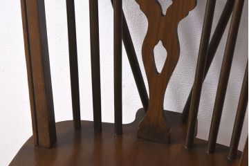 ヴィンテージ家具　【T様ご決済分】イギリスビンテージ　シックな雰囲気のホイールバックチェア(ウィンザーチェア、ダイニングチェア、ウインザーチェア)(2)
