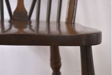 ヴィンテージ家具　【T様ご決済分】イギリスビンテージ　シックな雰囲気のホイールバックチェア(ウィンザーチェア、ダイニングチェア、ウインザーチェア)(2)