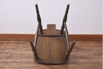 ヴィンテージ家具　【T様ご決済分】イギリスビンテージ　シックな雰囲気のホイールバックチェア(ウィンザーチェア、ダイニングチェア、ウインザーチェア)(2)