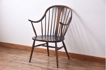 ヴィンテージ家具　【T様ご決済分】ERCOL(アーコール)　イギリスビンテージ　スモーカーズチェア(カウホーンチェア、ダイニングチェア)