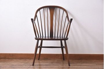 ヴィンテージ家具　【T様ご決済分】ERCOL(アーコール)　イギリスビンテージ　スモーカーズチェア(カウホーンチェア、ダイニングチェア)