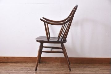 ヴィンテージ家具　【T様ご決済分】ERCOL(アーコール)　イギリスビンテージ　スモーカーズチェア(カウホーンチェア、ダイニングチェア)