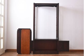 中古　北海道民芸家具　シックな雰囲気漂うHM156四方棚(飾り棚)(定価約30万円)(1)