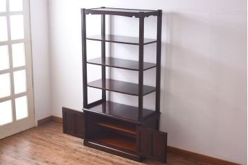 中古　北海道民芸家具　シックな雰囲気漂うHM156四方棚(飾り棚)(定価約30万円)(1)