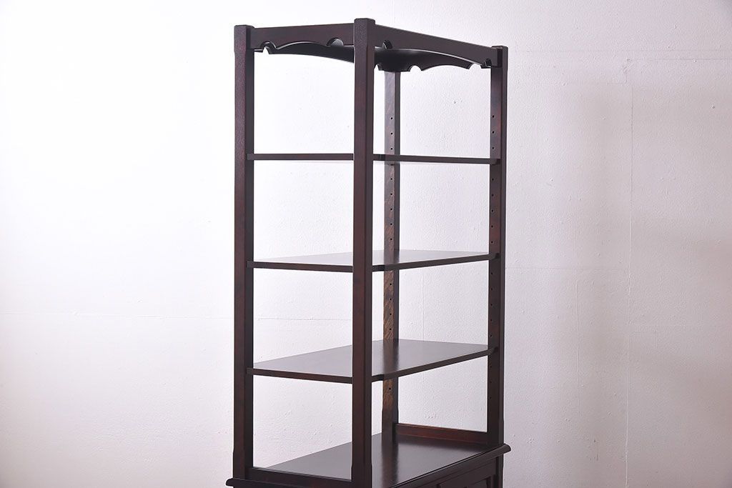 中古　北海道民芸家具　シックな雰囲気漂うHM156四方棚(飾り棚)(定価約30万円)(1)