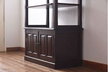 中古　北海道民芸家具　シックな雰囲気漂うHM156四方棚(飾り棚)(定価約30万円)(1)