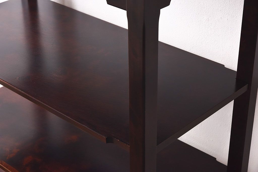 中古　北海道民芸家具　シックな雰囲気漂うHM156四方棚(飾り棚)(定価約30万円)(1)