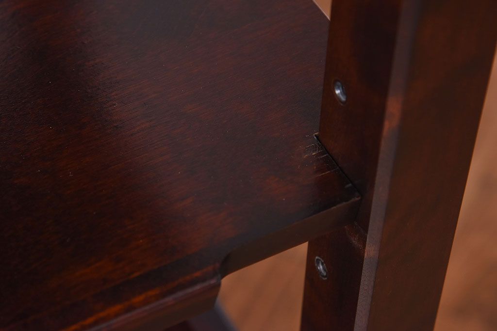 中古　北海道民芸家具　シックな雰囲気漂うHM156四方棚(飾り棚)(定価約30万円)(1)