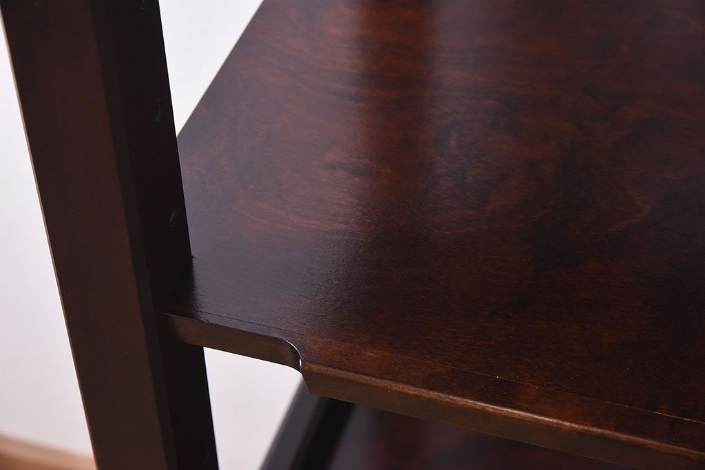 中古　北海道民芸家具　シックな雰囲気漂うHM156四方棚(飾り棚)(定価約30万円)(1)