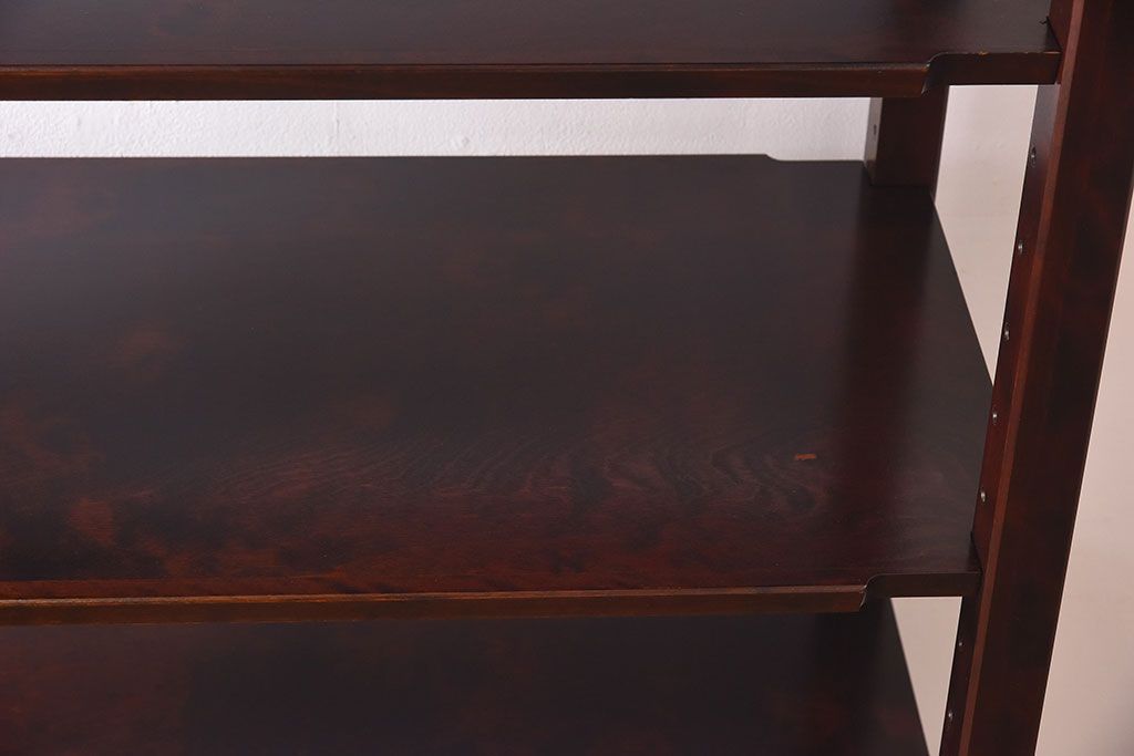 中古　北海道民芸家具　シックな雰囲気漂うHM156四方棚(飾り棚)(定価約30万円)(1)